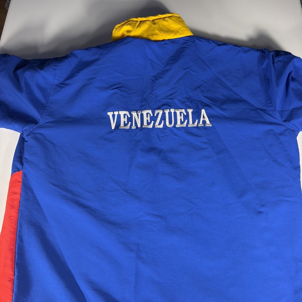 Vintage Venezuela Flag Windbreaker Jacket Men's XL Colorblock Embroidered